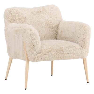 beige teddy fauteuil met armleuningen afbeelding 3
