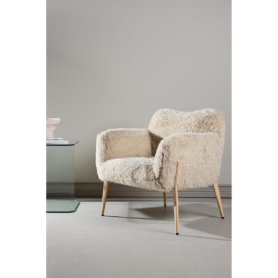 beige teddy fauteuil met armleuningen afbeelding 5