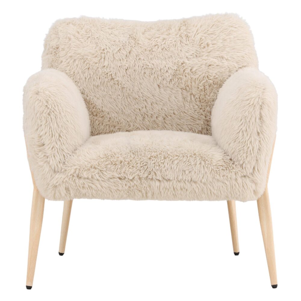beige teddy fauteuil met armleuningen afbeelding 4