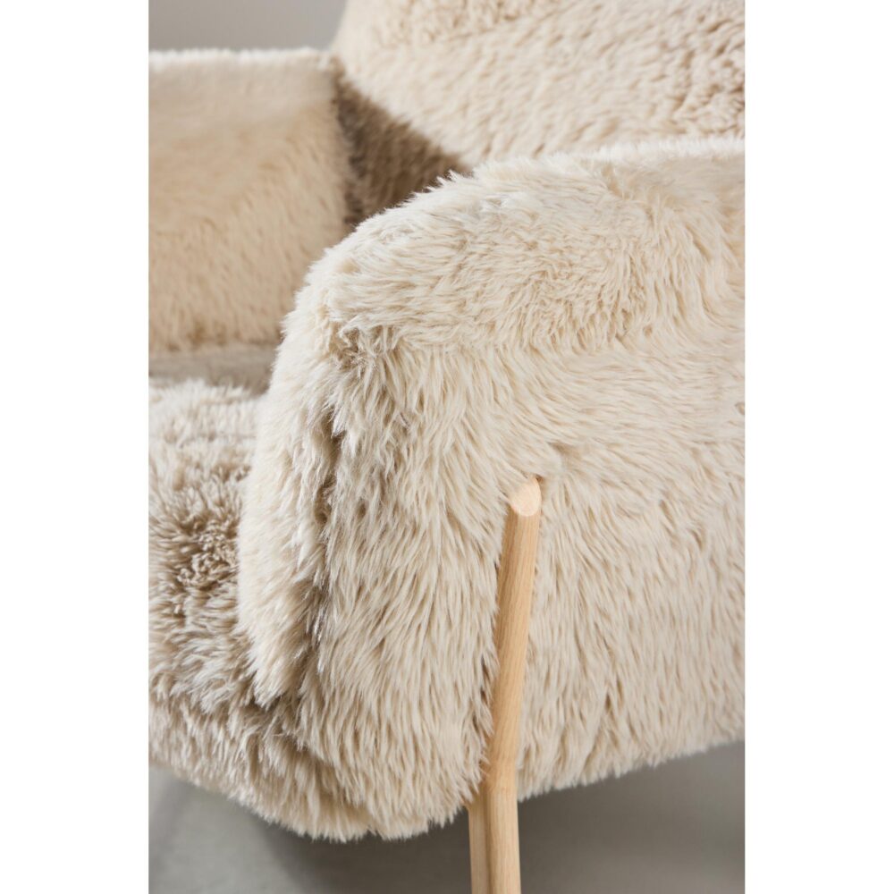 beige teddy fauteuil met armleuningen afbeelding 7