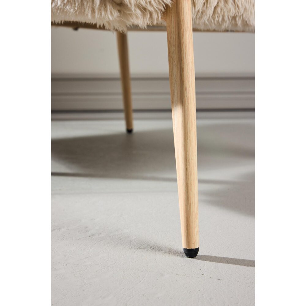 beige teddy fauteuil met armleuningen afbeelding 8