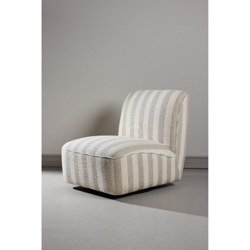 gestreepte beige loungestoel zonder armleuningen afbeelding 5