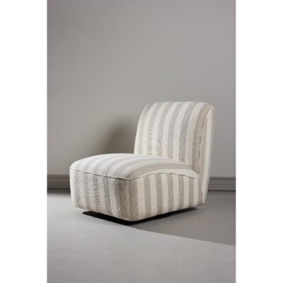 gestreepte beige loungestoel zonder armleuningen afbeelding 5