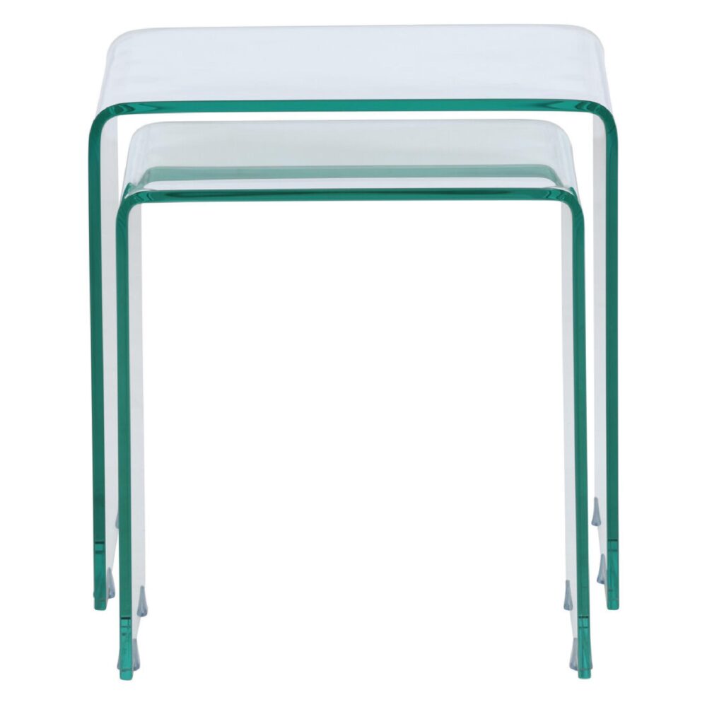 transparante glazen bijzettafels set van 2 afbeelding 2