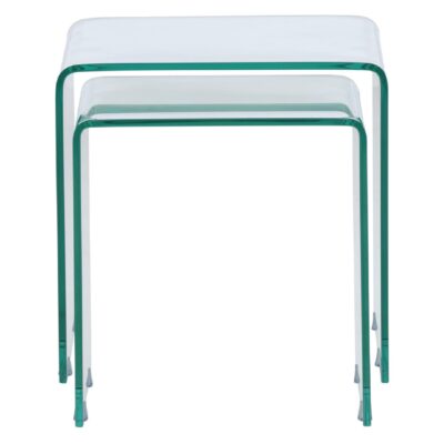 transparante glazen bijzettafels set van 2 afbeelding 2