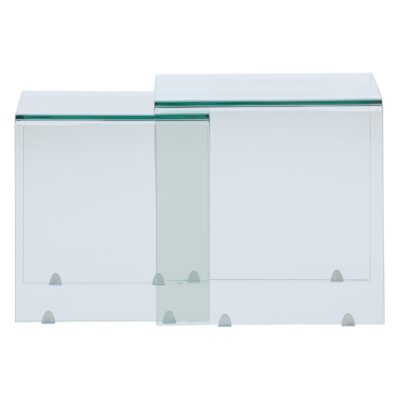 transparante glazen bijzettafels set van 2 afbeelding 4