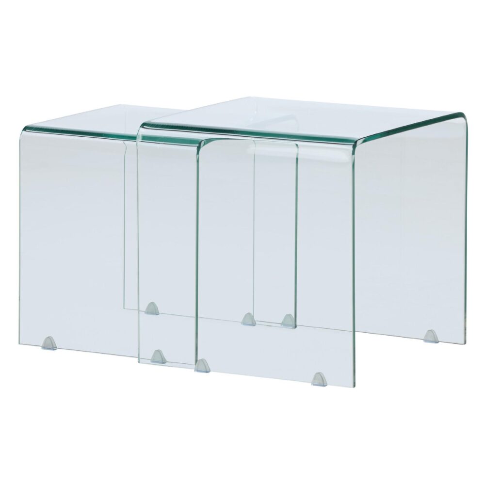 transparante glazen bijzettafels set van 2 afbeelding 5