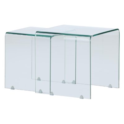 transparante glazen bijzettafels set van 2 afbeelding 5