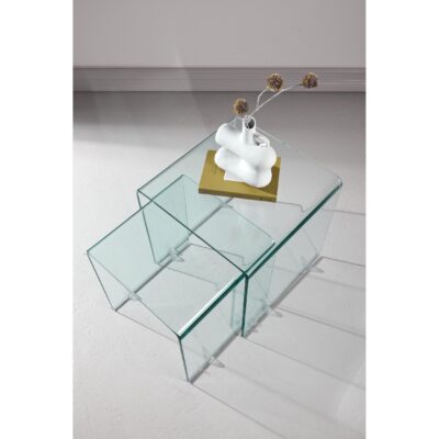 transparante glazen bijzettafels set van 2 afbeelding 9