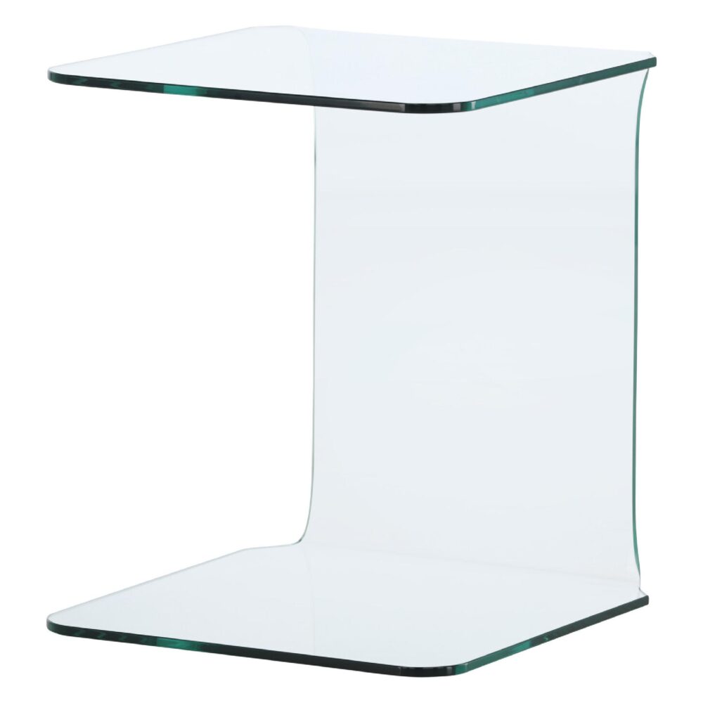 transparante glazen bijzettafel afbeelding 3