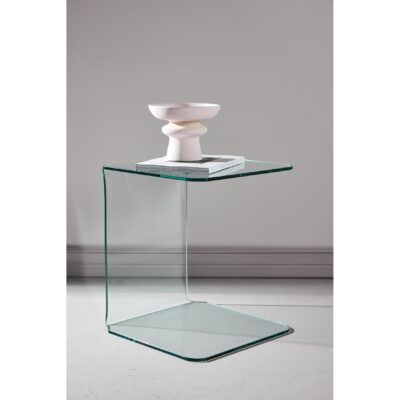 transparante glazen bijzettafel afbeelding 7