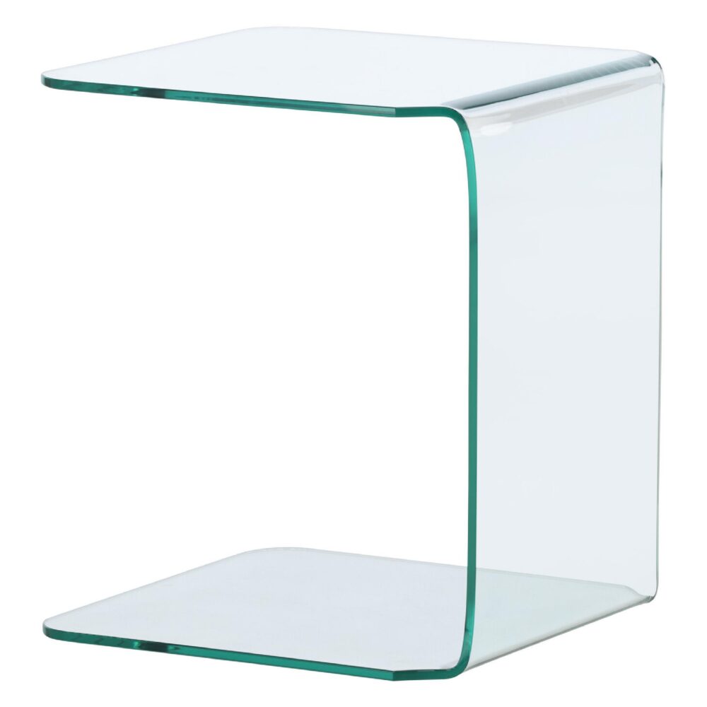 transparante glazen bijzettafel afbeelding 1