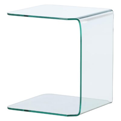 transparante glazen bijzettafel afbeelding 1