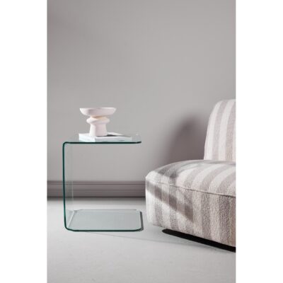 transparante glazen bijzettafel afbeelding 11