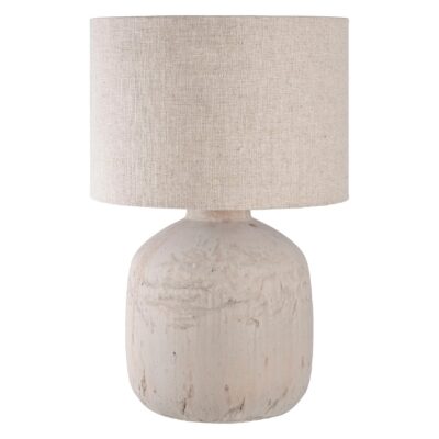 keramische tafellamp lichtbruin steenstructuur afbeelding 1