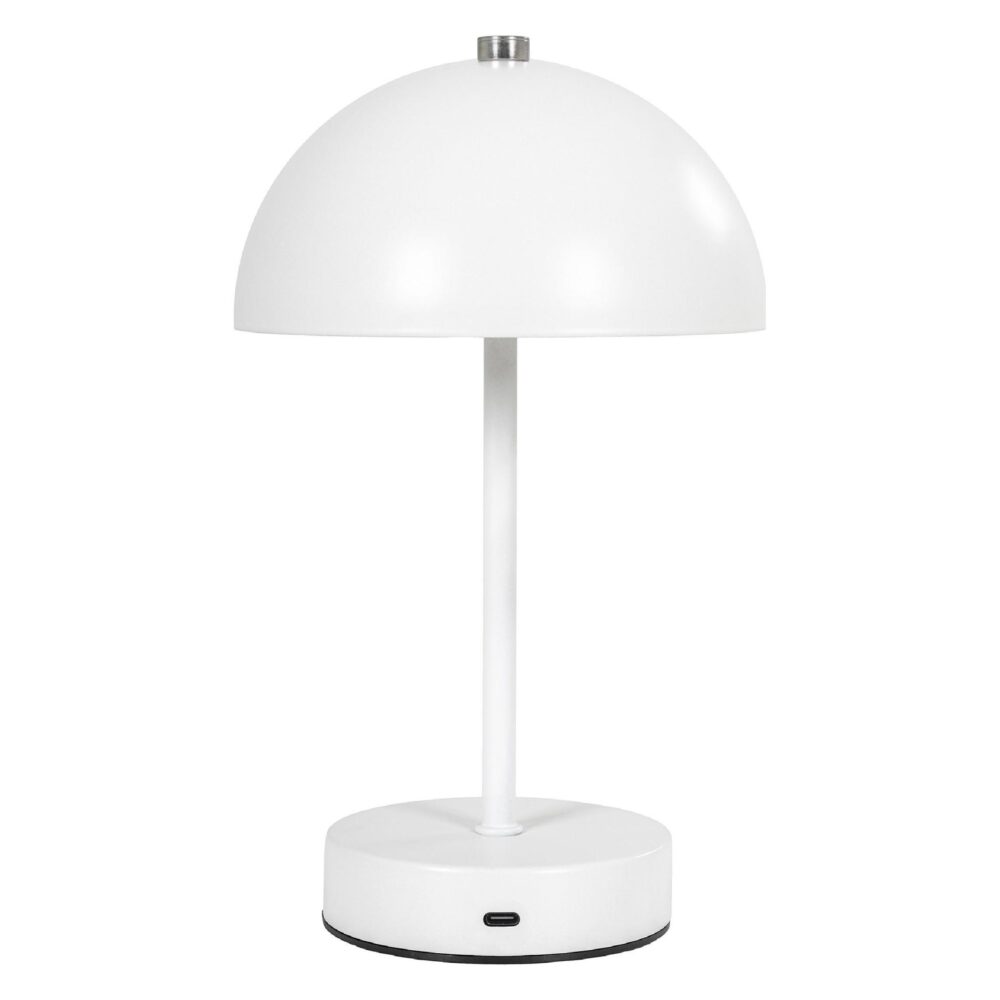 draadloze witte metalen tafellamp afbeelding 2