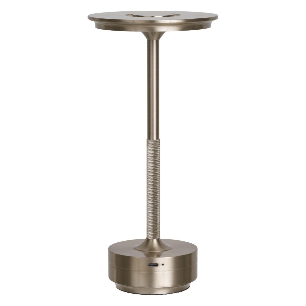 draadloze oplaadbare zilveren tafellamp afbeelding 2