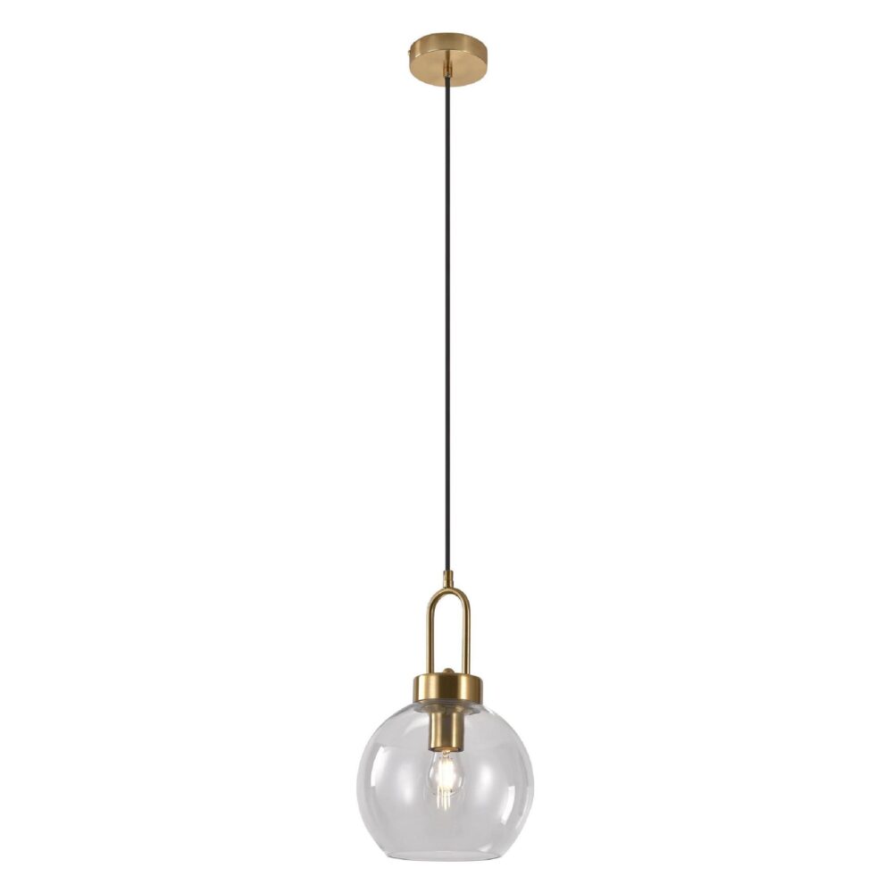 glazen hanglamp Karin brass afbeelding 2