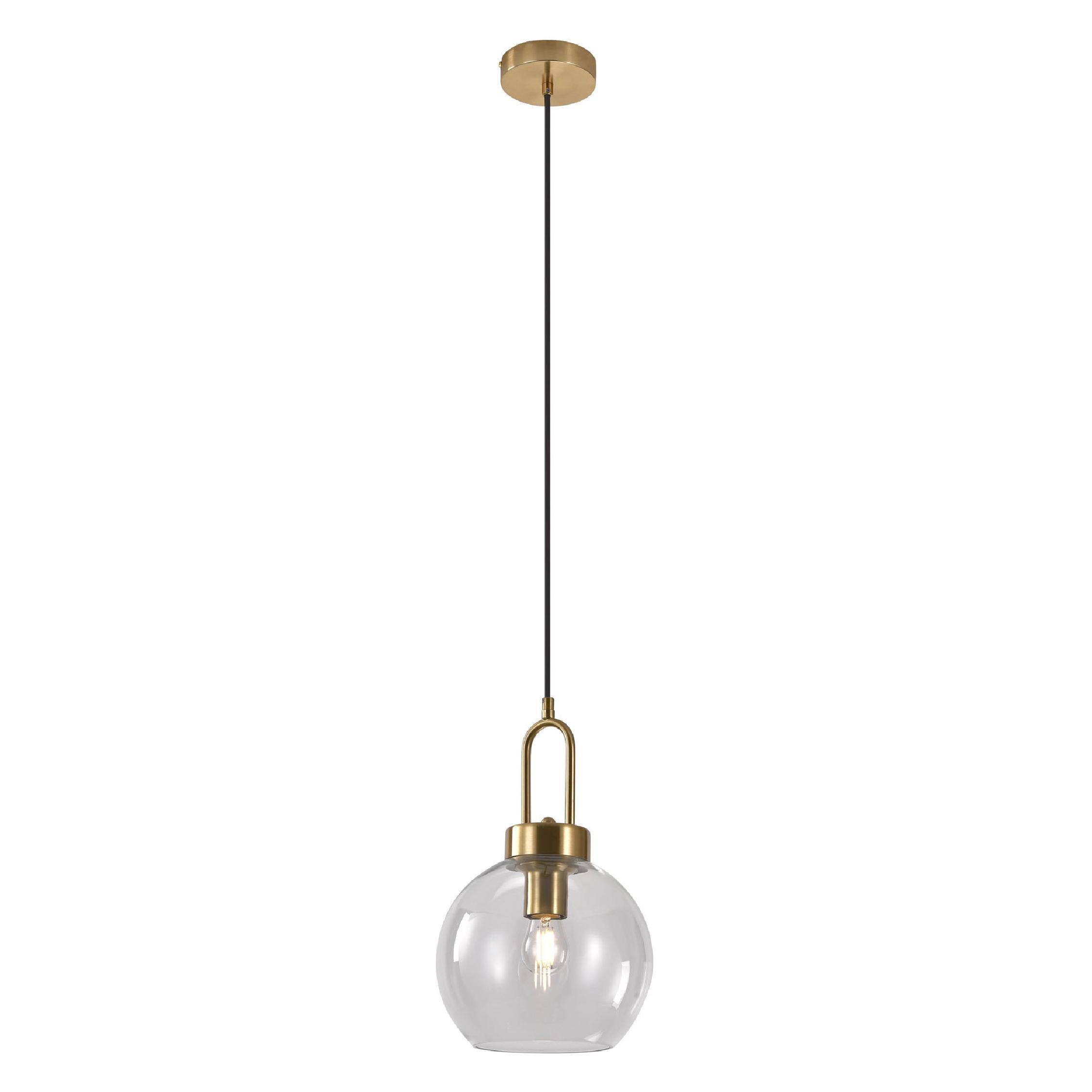 glazen hanglamp Karin brass afbeelding 2