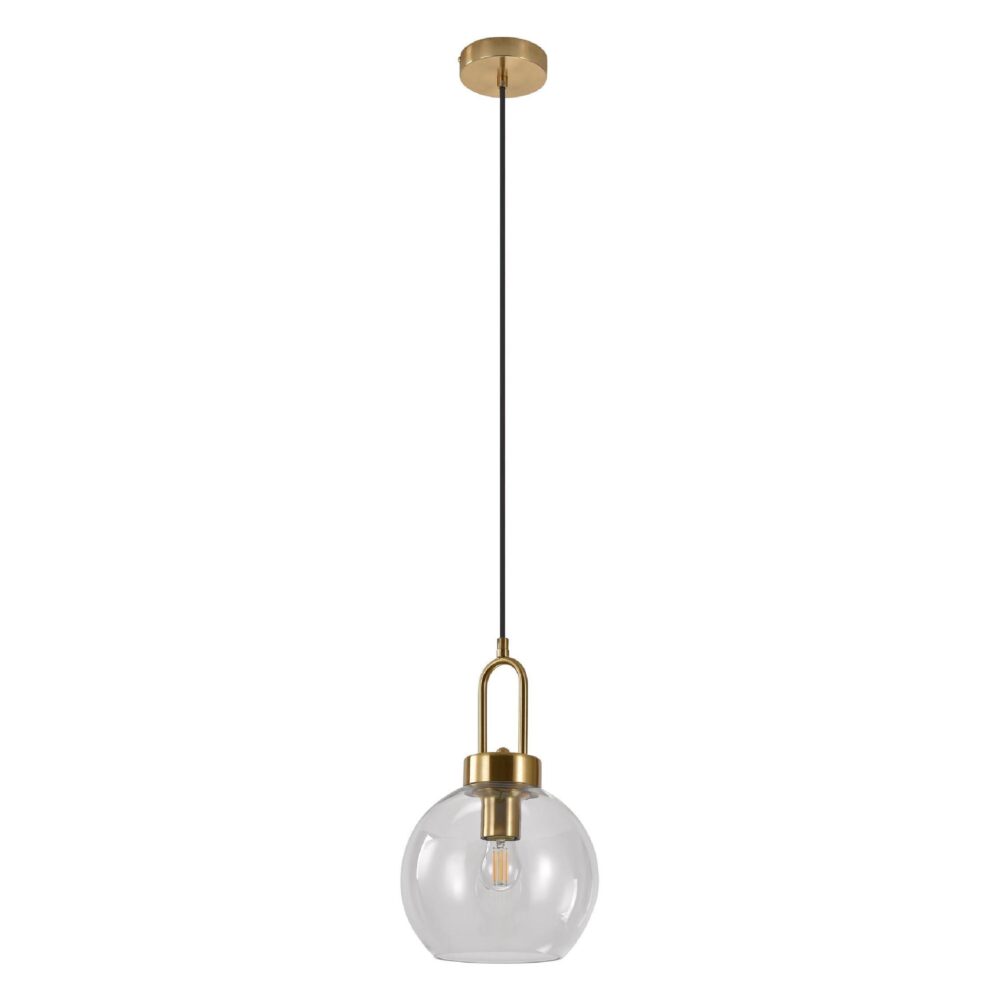 glazen hanglamp Karin brass afbeelding 1