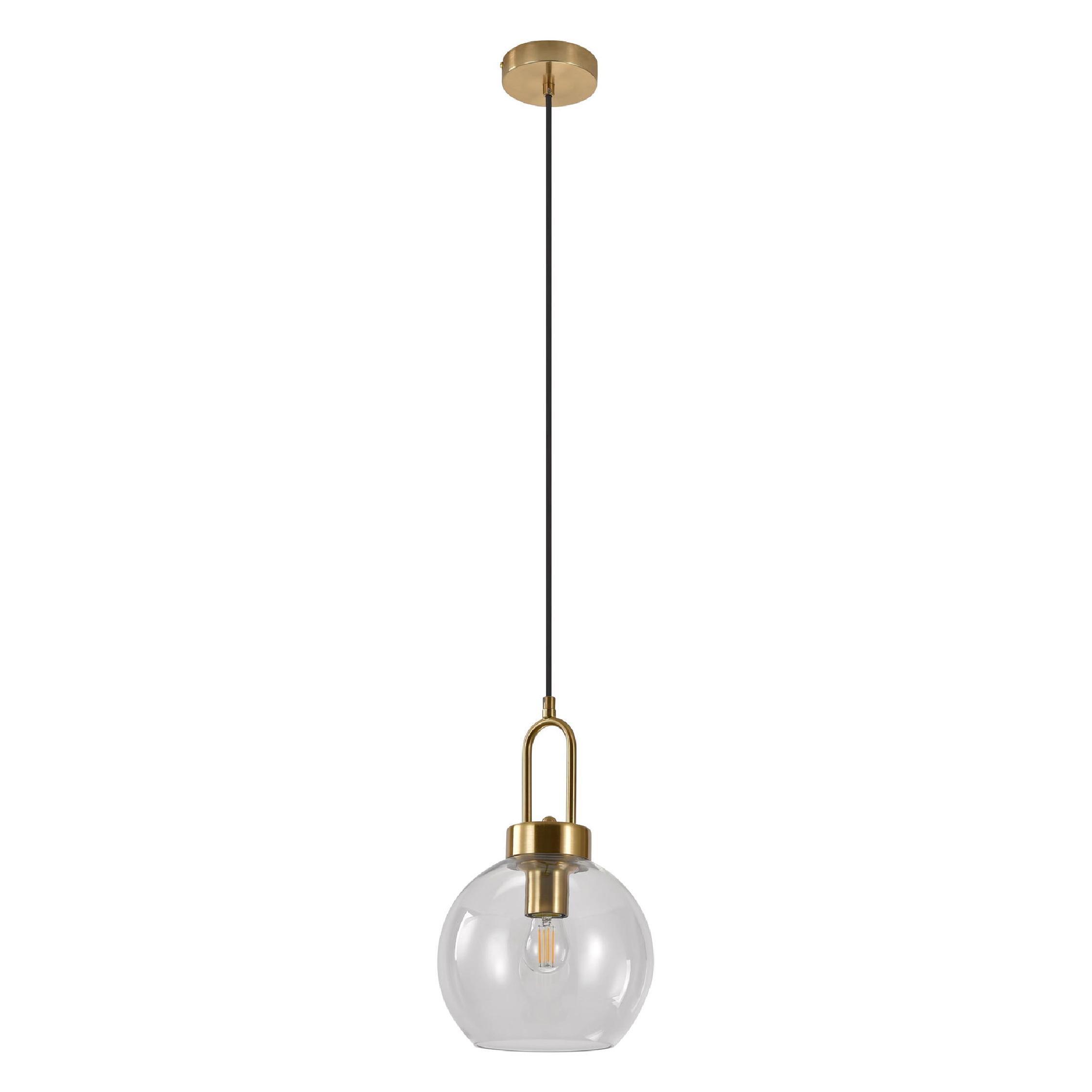 glazen hanglamp Karin brass afbeelding 1
