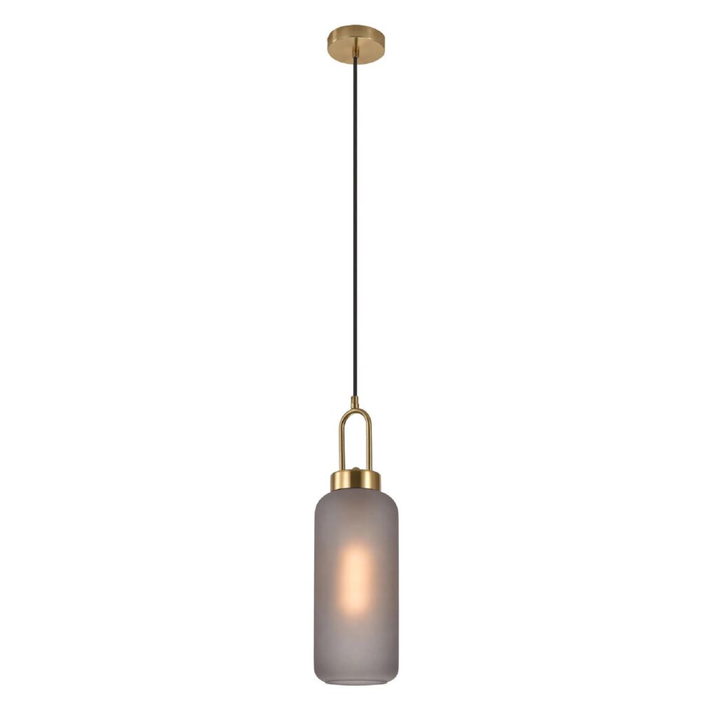 Karin rookglas hanglamp brass afbeelding 2