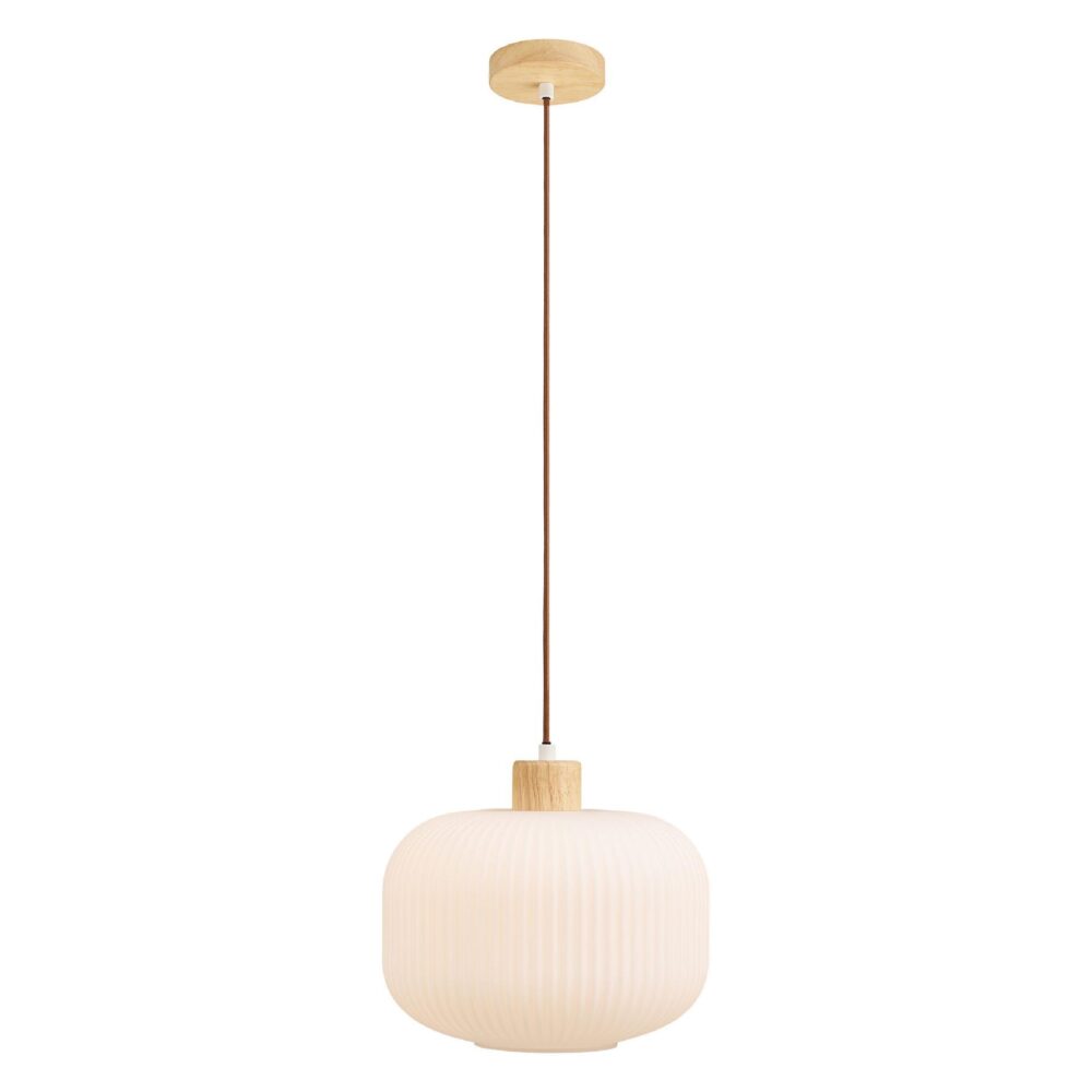 Brynn witte glazen hanglamp 30 cm afbeelding 2