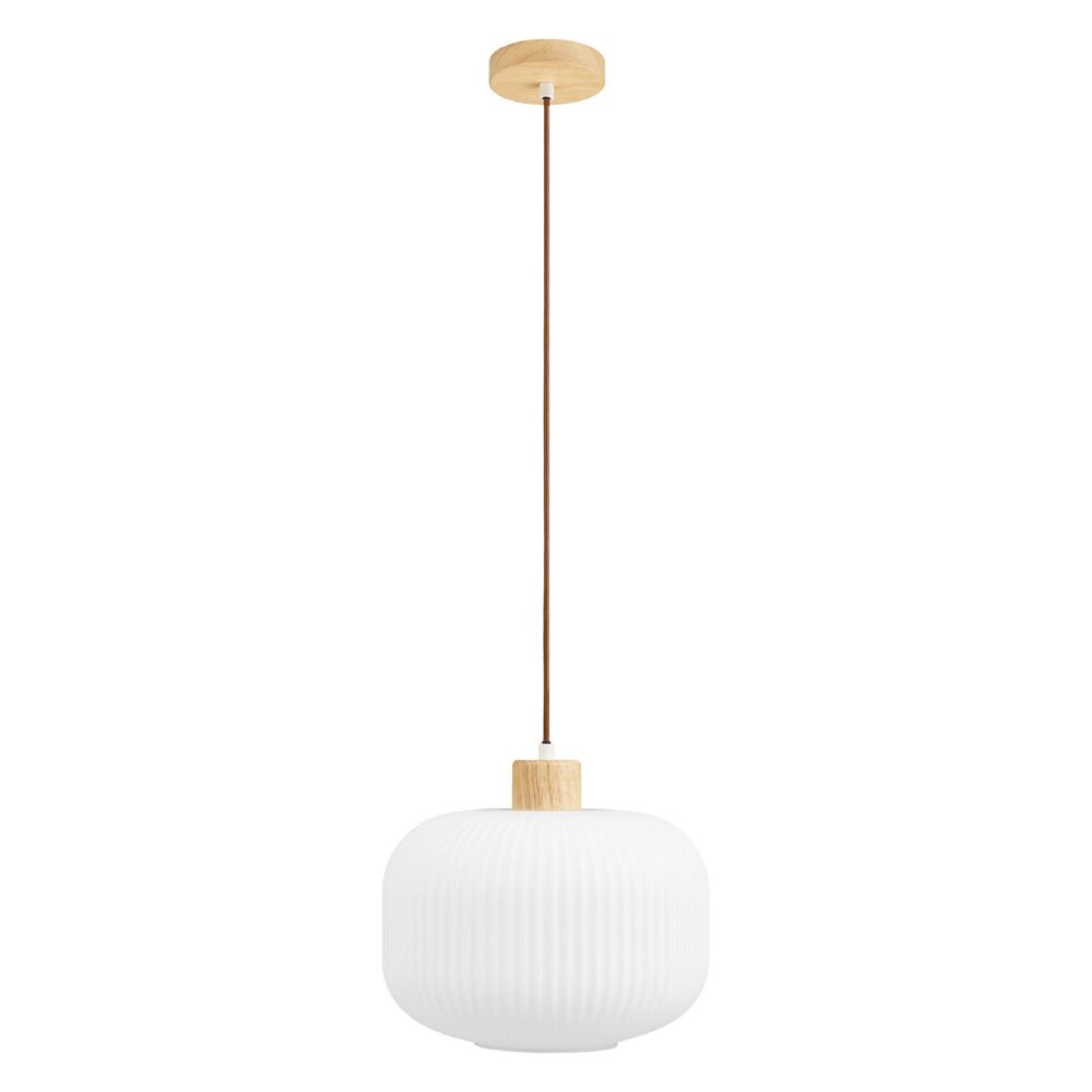 Brynn witte glazen hanglamp 30 cm afbeelding 1
