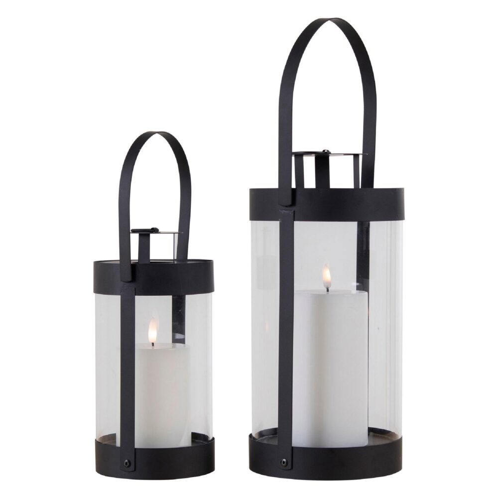 zwarte stalen lantaarns set van 2 afbeelding 4