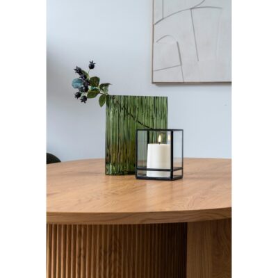 zwart glazen windlicht kaarsenhouder afbeelding 8