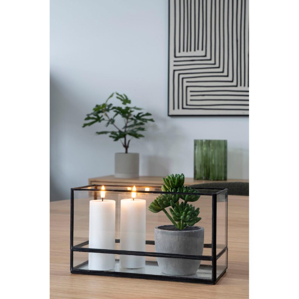 zwart glazen windlicht afbeelding 3