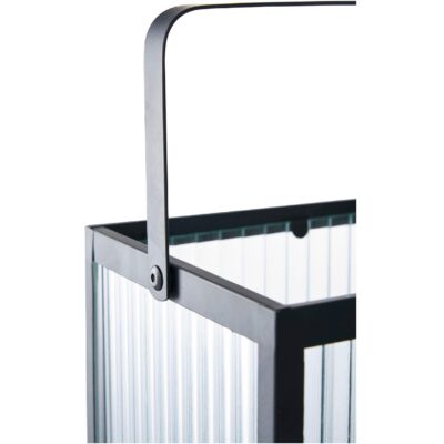 zwarte metalen lantaarn windlicht afbeelding 3