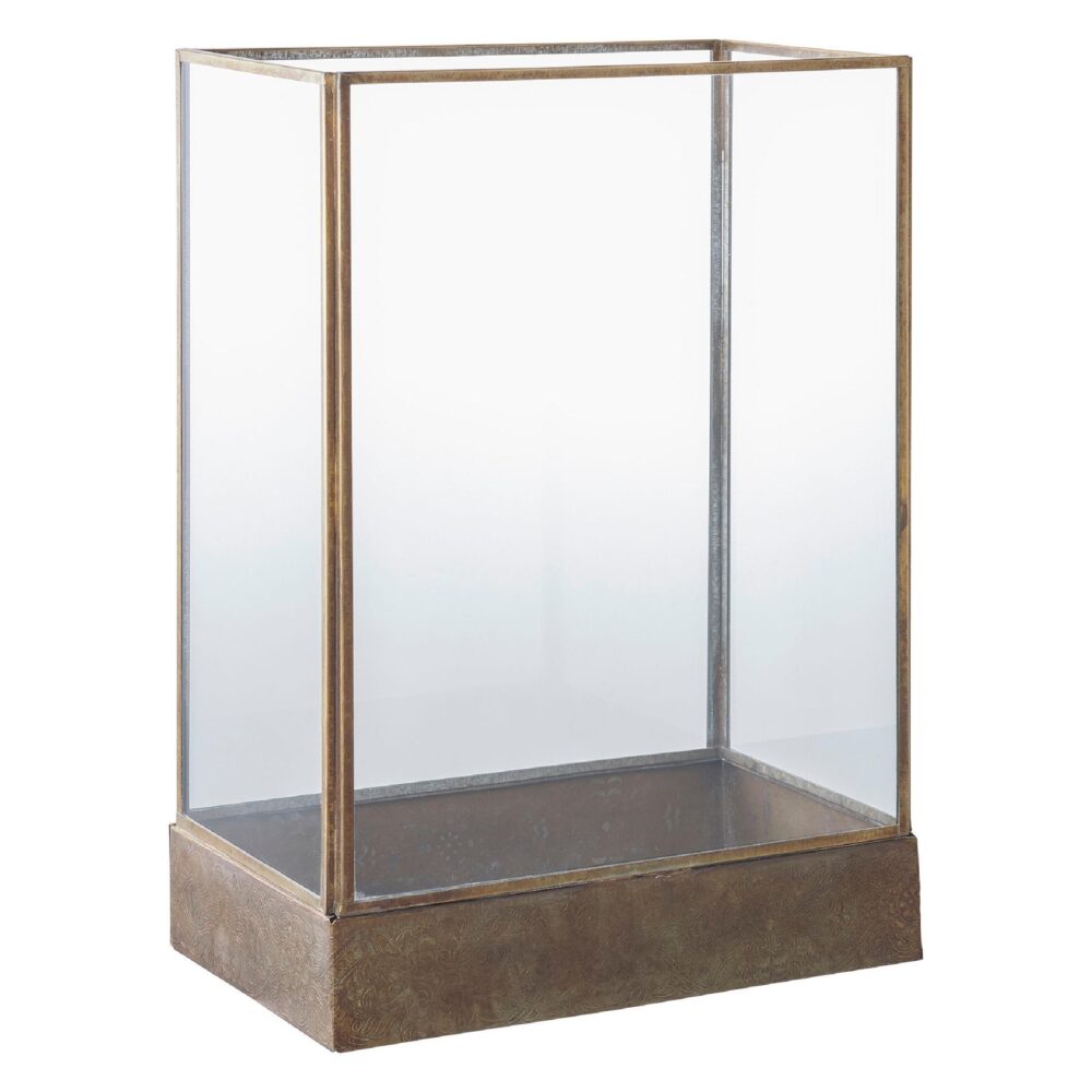 antiek messing lantaarn met glas afbeelding 2