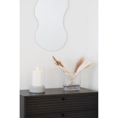 grijs glazen windlicht kaarshouder afbeelding 2