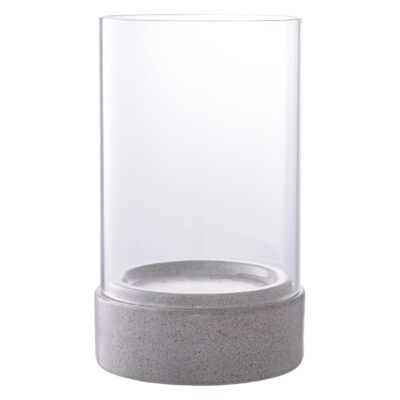 grijs glazen windlicht kaarshouder afbeelding 1