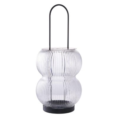 zwarte lantaarn glas en metaal afbeelding 2