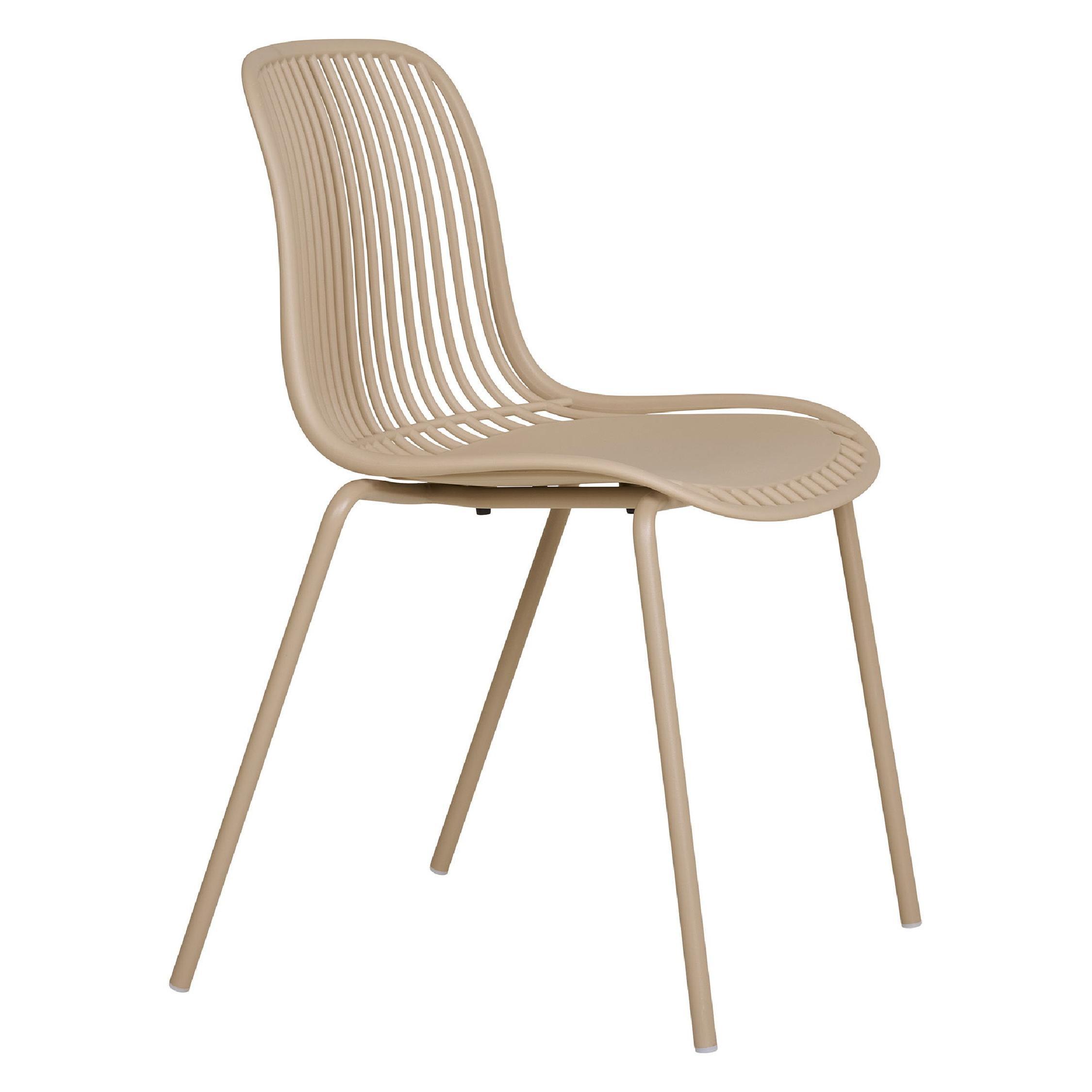 stapelbare kunststof eetkamerstoelen sand set van 4 afbeelding 3