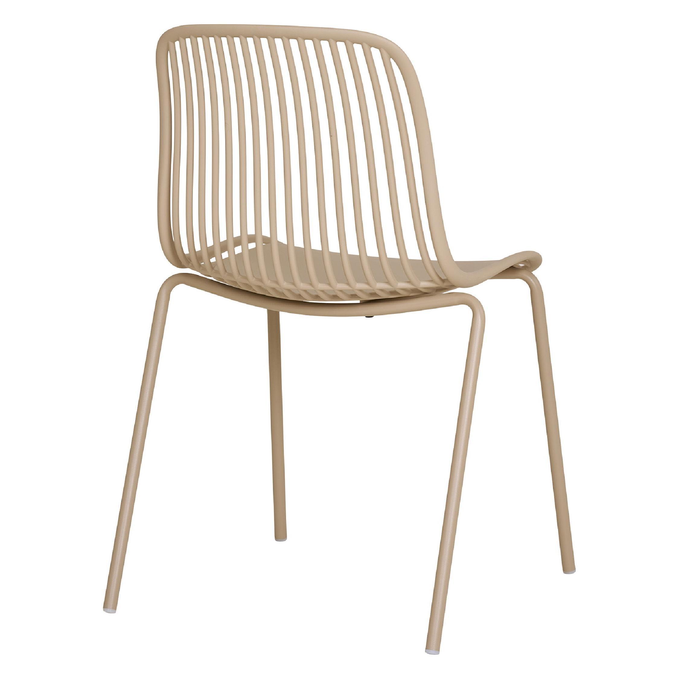 stapelbare kunststof eetkamerstoelen sand set van 4 afbeelding 4