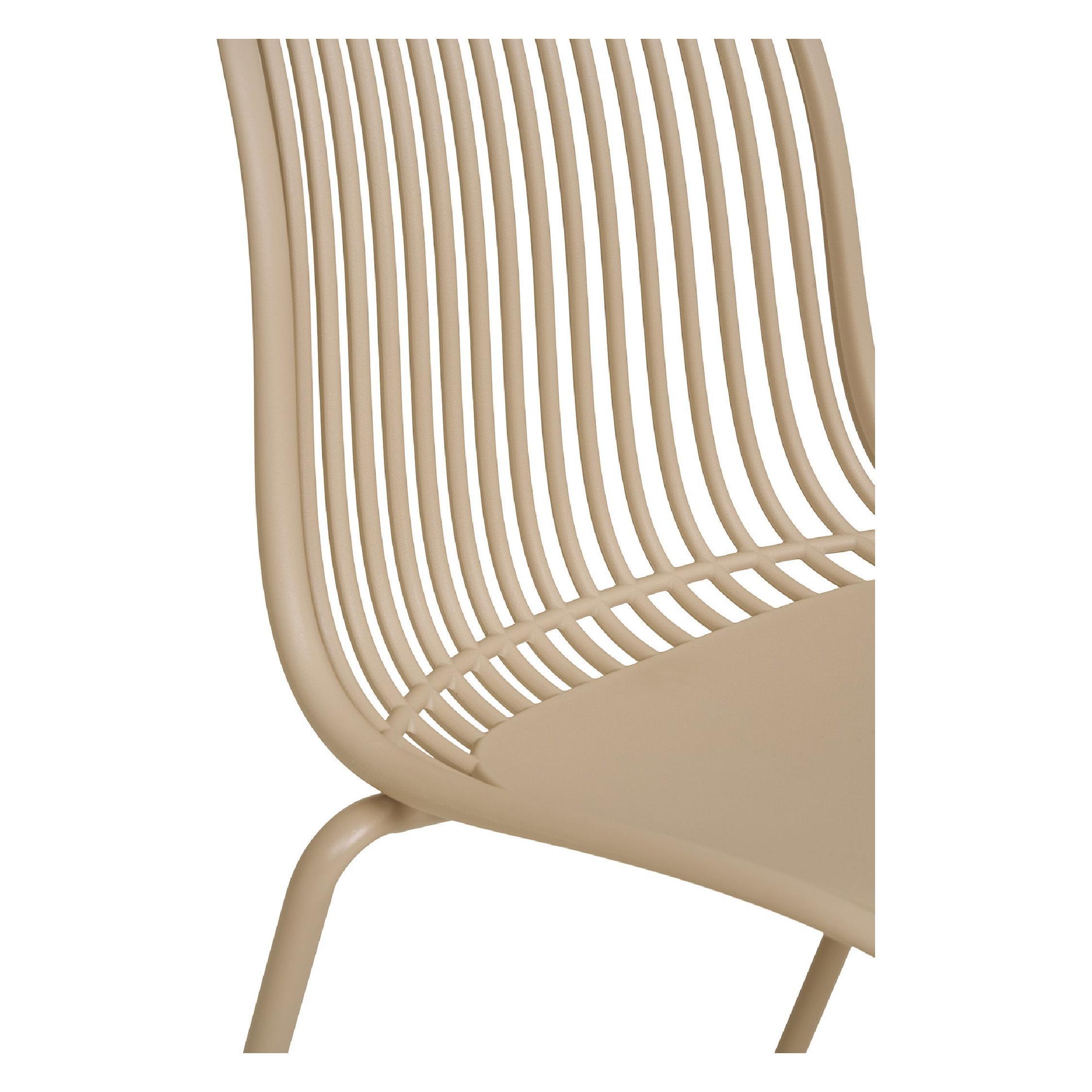 stapelbare kunststof eetkamerstoelen sand set van 4 afbeelding 5