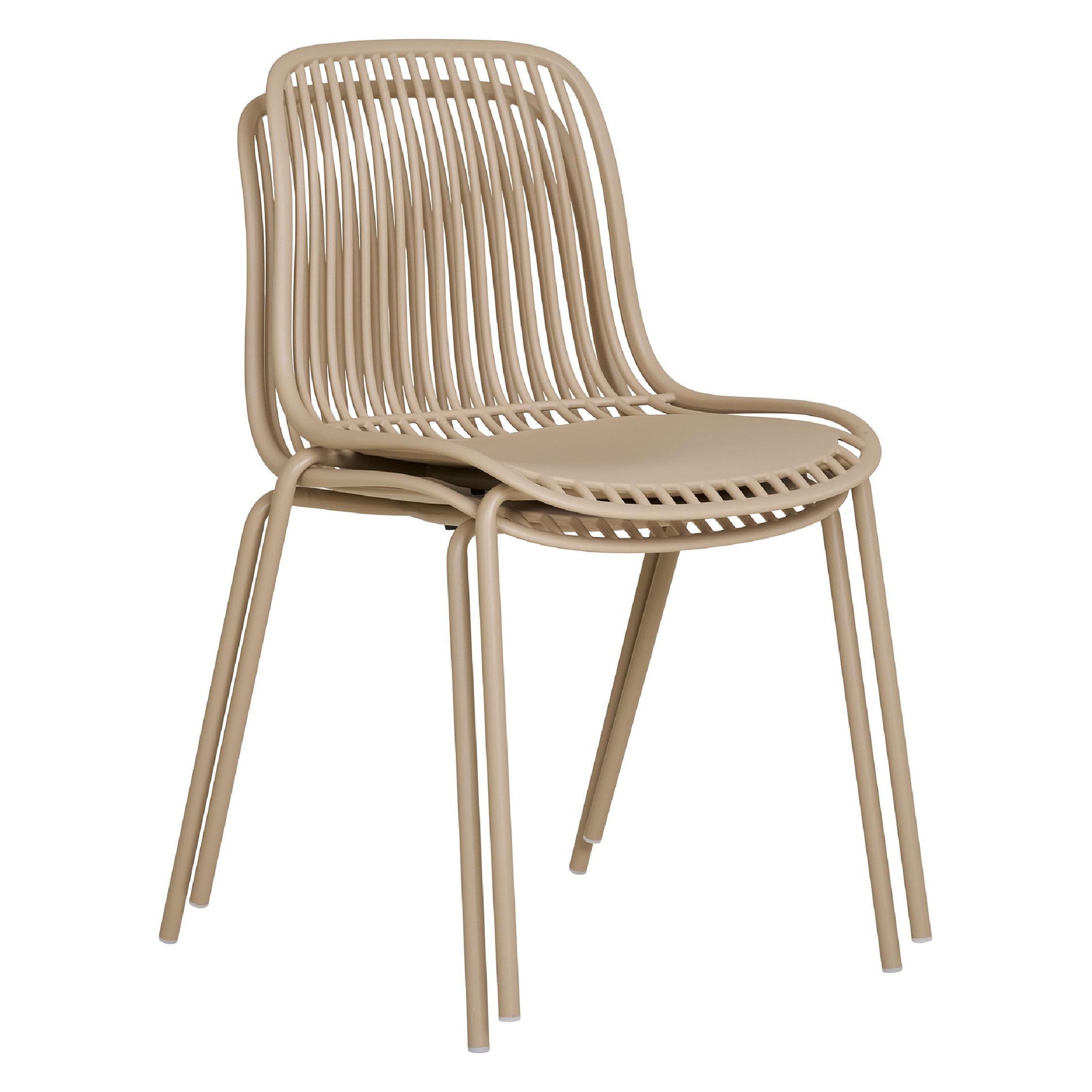 stapelbare kunststof eetkamerstoelen sand set van 4 afbeelding 6