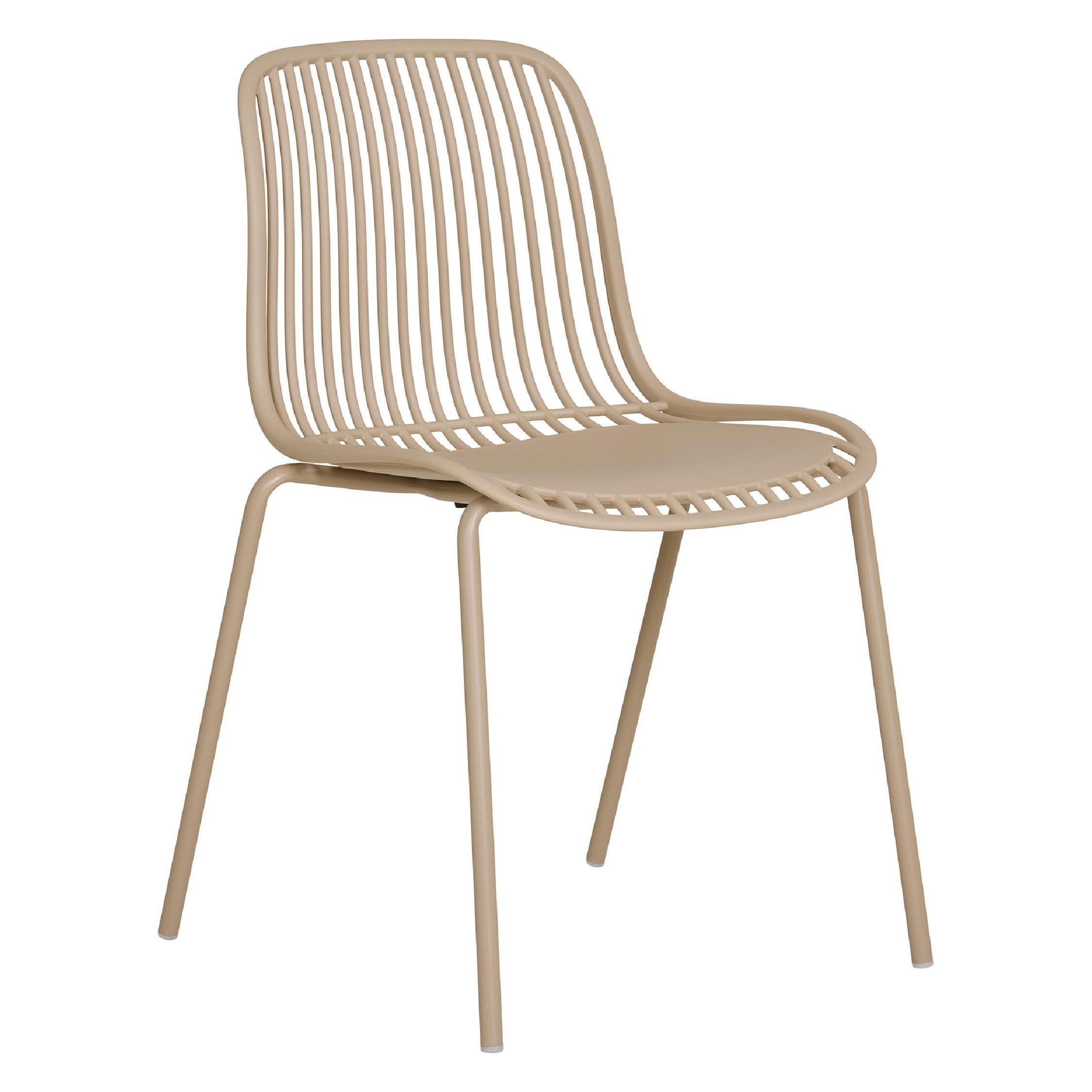 stapelbare kunststof eetkamerstoelen sand set van 4 afbeelding 1