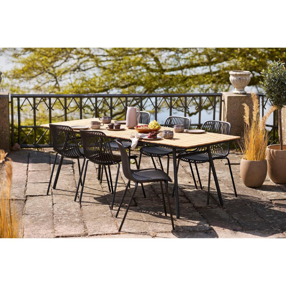 zwarte stapelbare eetkamerstoelen set van 4 afbeelding 7