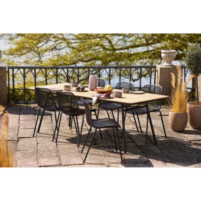 zwarte stapelbare eetkamerstoelen set van 4 afbeelding 7