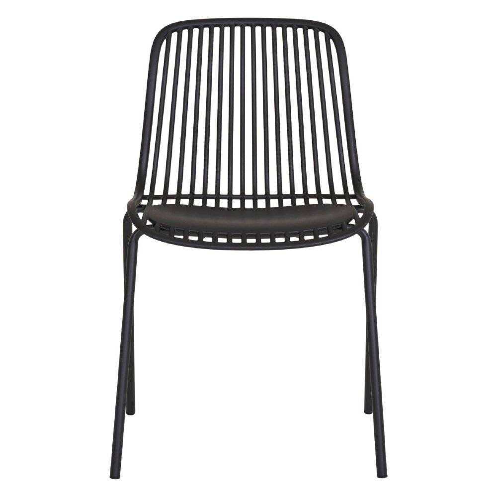 zwarte stapelbare eetkamerstoelen set van 4 afbeelding 2