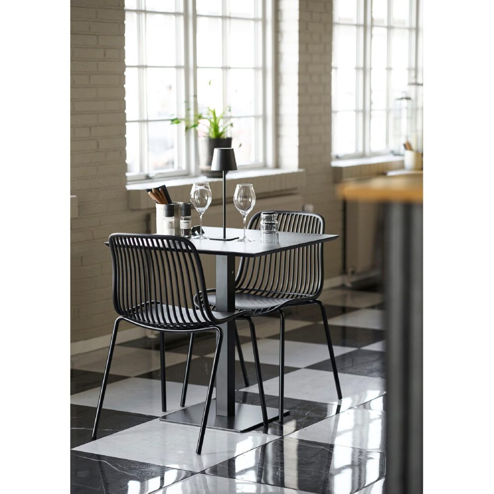 zwarte stapelbare eetkamerstoelen set van 4 afbeelding 12