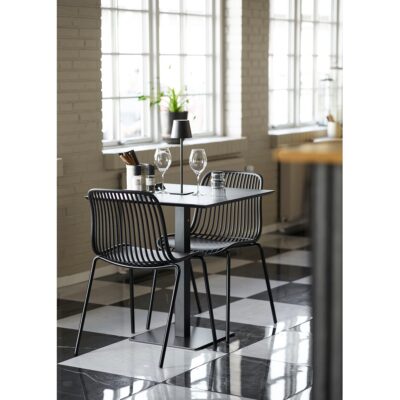 zwarte stapelbare eetkamerstoelen set van 4 afbeelding 12