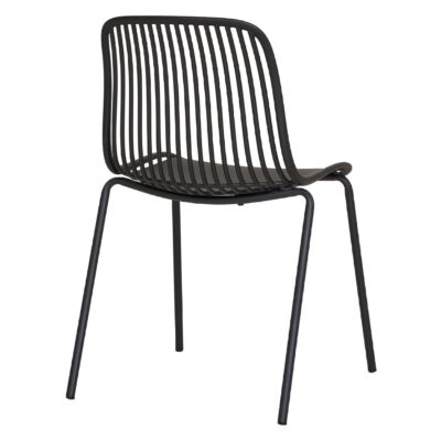 zwarte stapelbare eetkamerstoelen set van 4 afbeelding 4