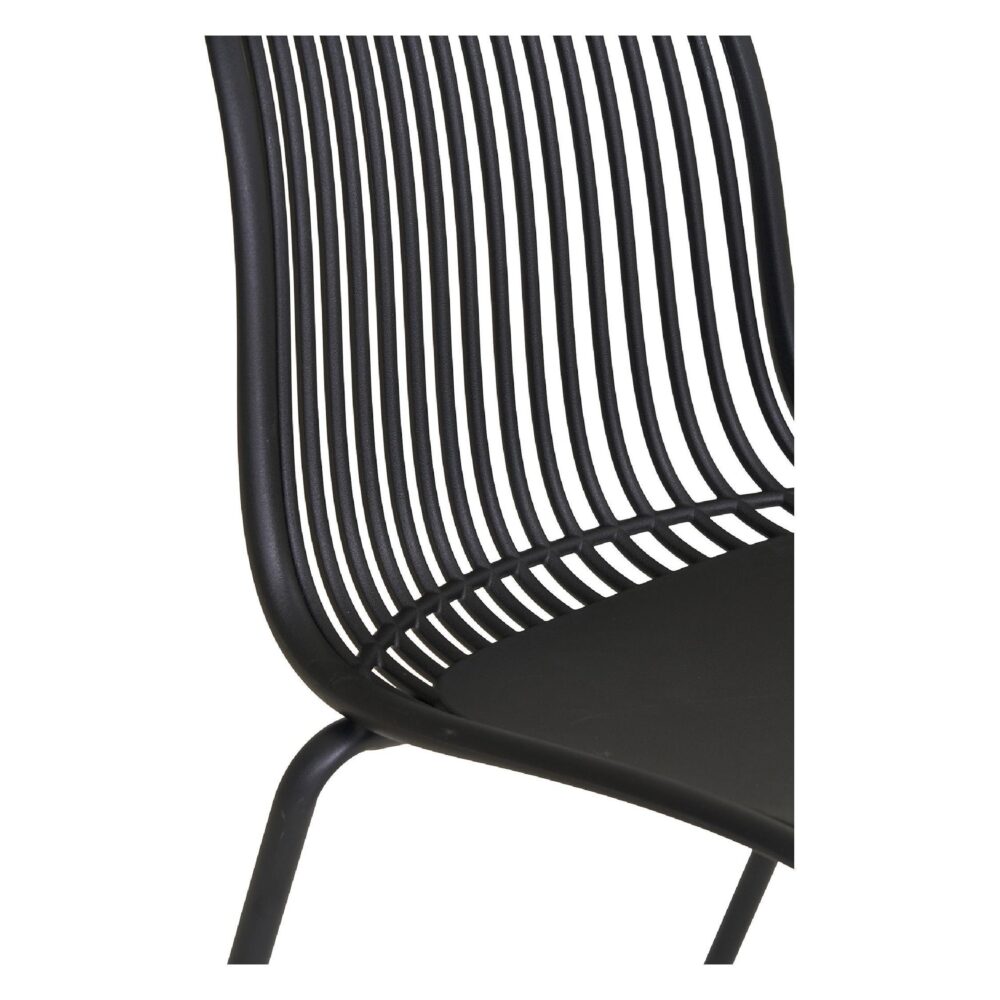 zwarte stapelbare eetkamerstoelen set van 4 afbeelding 5