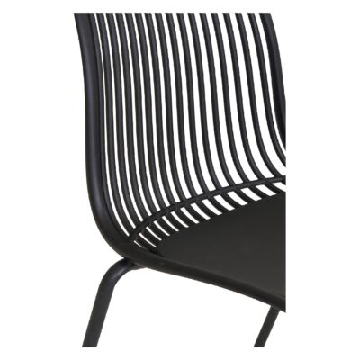 zwarte stapelbare eetkamerstoelen set van 4 afbeelding 5