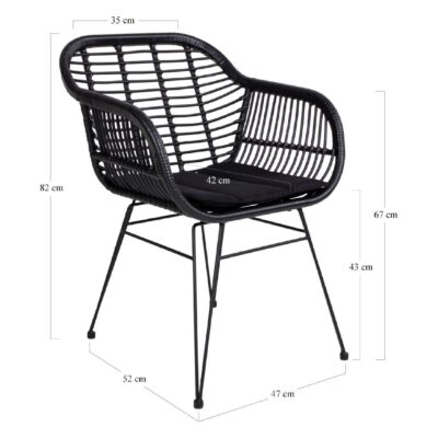 Nest of Nora tuinfauteuil set van 2 zwart polyrotan afbeelding 5